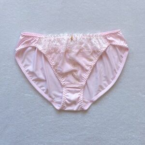 US-M/JP-LL Japanese Brand Cute Flower Embroidery Ruffle Lace Trim Nylon Panties